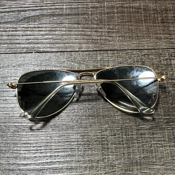 Ray-Ban Jr Gold and Black Aviator Sunglasses with Brown Case - Picture 12 of 13